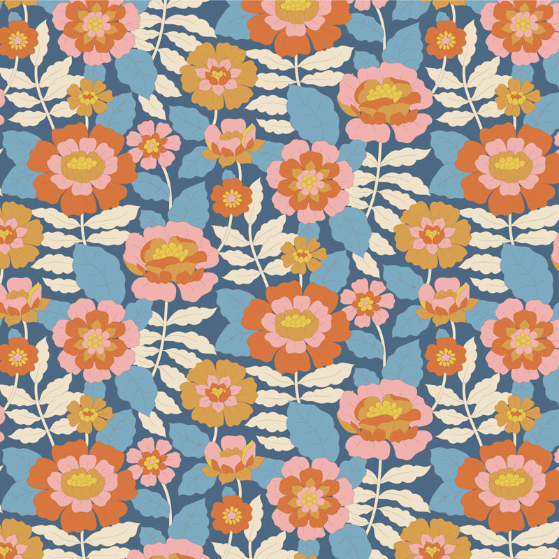 100611 TILDA WALLFLOWER BEVERLY FLORES AZUL - Imagen 2