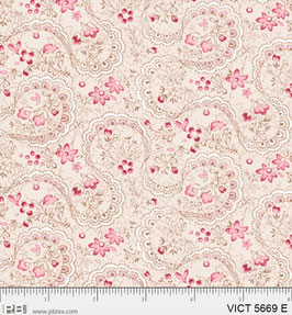 VICT5669E VICTORIA FLORES Y ENCAJES CREMA Y ROSA
