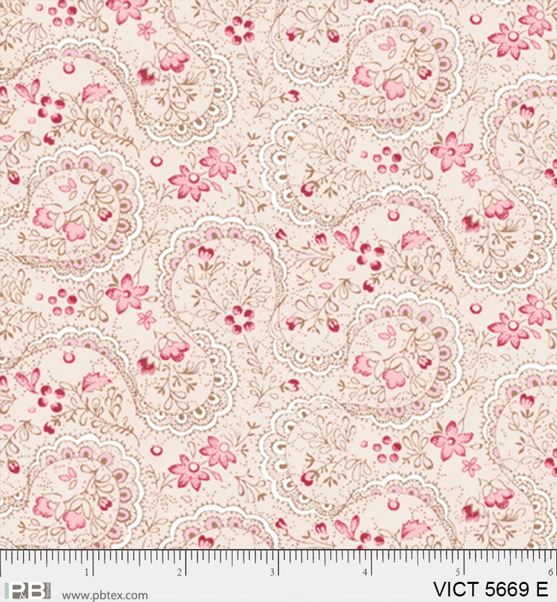 VICT5669E VICTORIA FLORES Y ENCAJES CREMA Y ROSA - Imagen 2