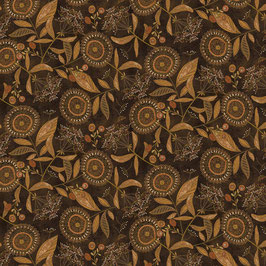 3285-36 OAK AND MAPLE FLORES GRANDES MARRÓN OSCURO