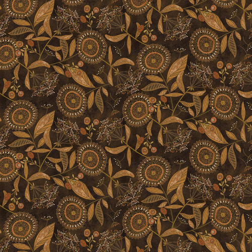 3285-36 OAK AND MAPLE FLORES GRANDES MARRÓN OSCURO - Imagen 2