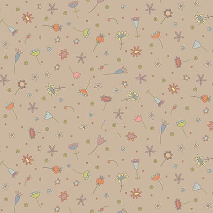 3324-38 SIMPLY BE FLORES DISPERSAS BEIGE - Imagen 2