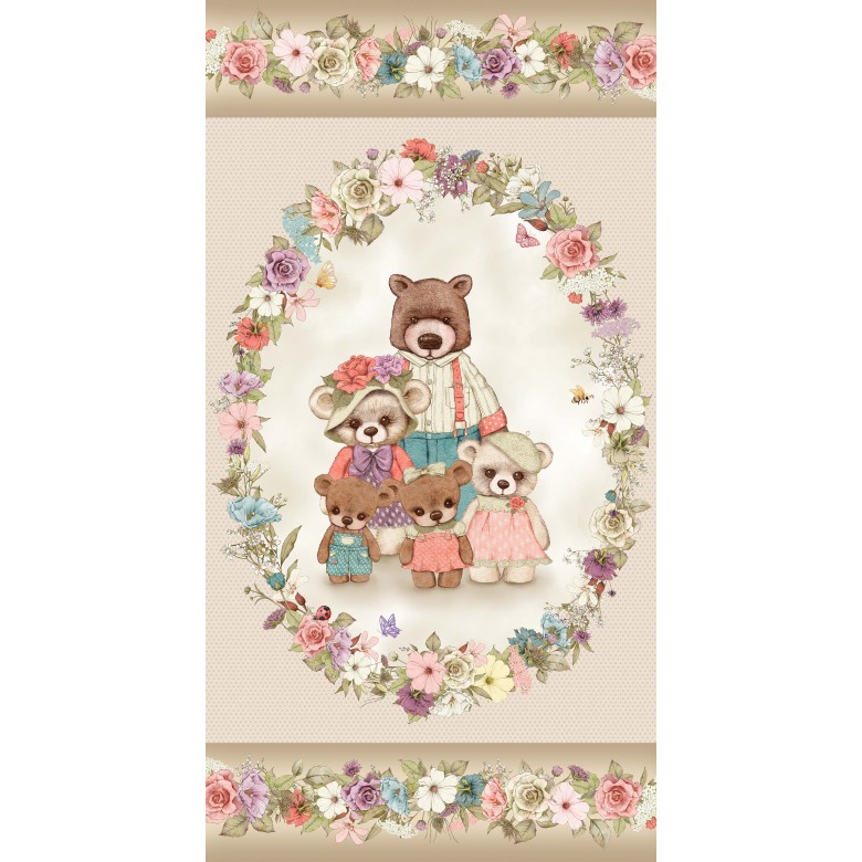 DDC12290 BEAR FAMILY PORTRAITS PANEL FAMILIA DE OSOS GRANDE - Imagen 2