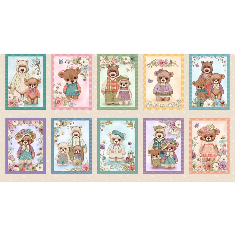 DDC12291 BEAR FAMILY PORTRAITS PANEL 10 RETRATOS OSOS - Imagen 2