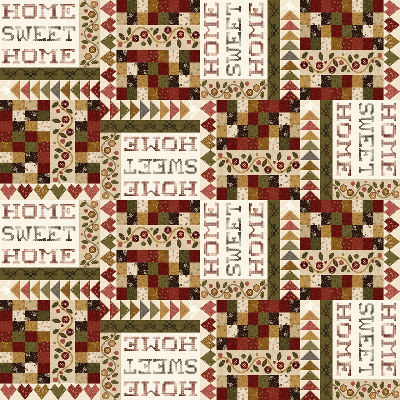 3173-33 HOME SWEET HOME PANEL FALSO PATCHWORK - Imagen 2