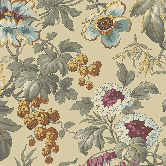 A-791-N ENGLISH GARDEN enredadera fondo crema - Imagen 2