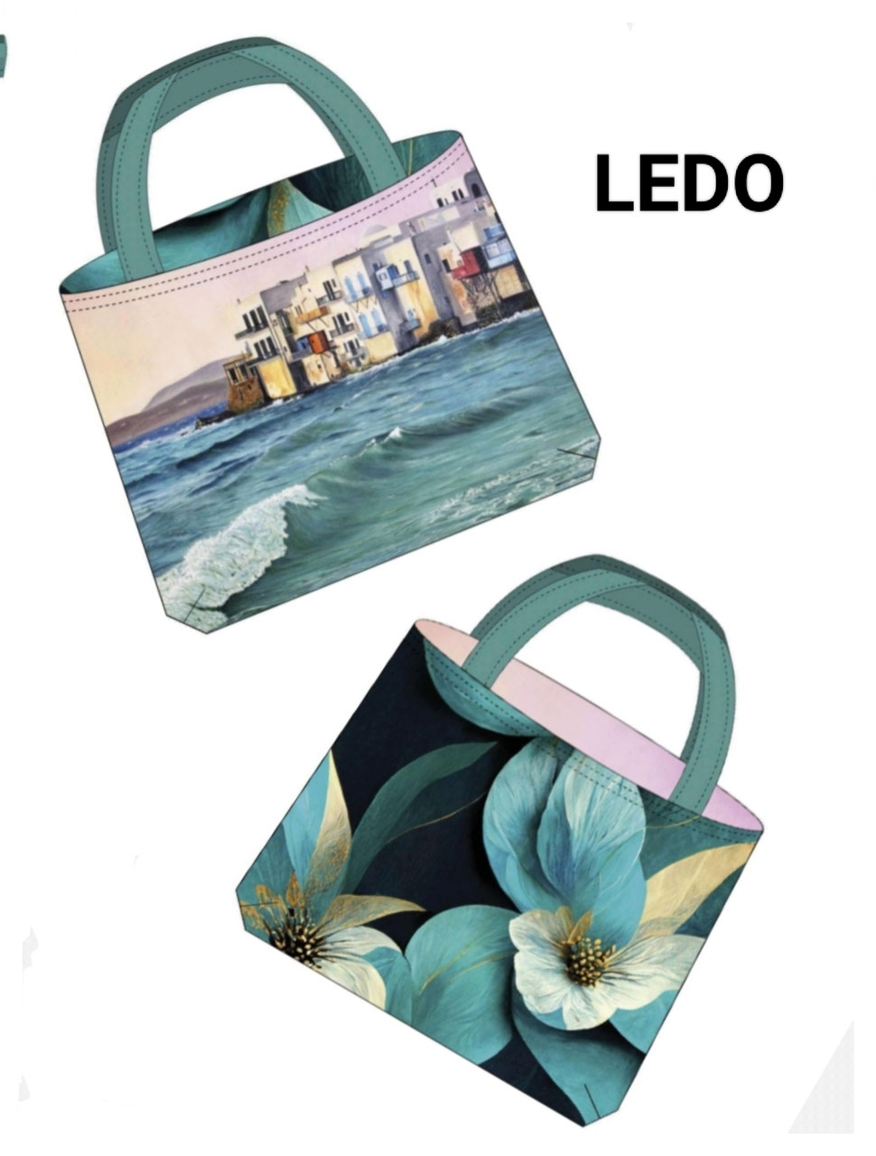 66172 PANEL BOLSA REVERSIBLE LEDO COSTA Y FLOR - Imagen 2