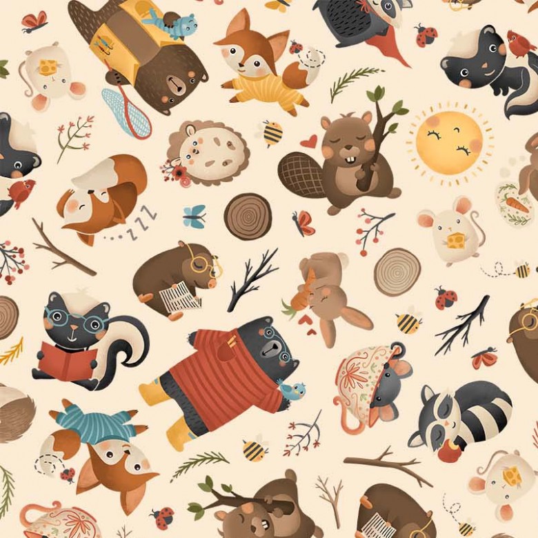DC10760-CREM-D MEET ME IN THE FOREST ANIMALES CREMA - Imagen 2