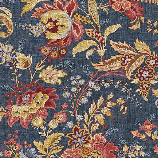 13135-55 FRENCH COTTAGE ESTAMPADO FLORAL FONDO AZUL - Imagen 2