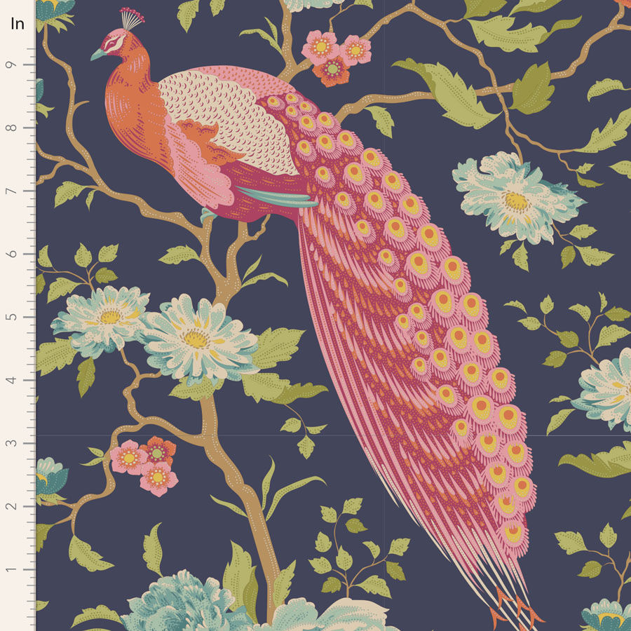 100448 TILDA CHIC ESCAPE PEACOCK TREE AZUL MARINO - Imagen 2