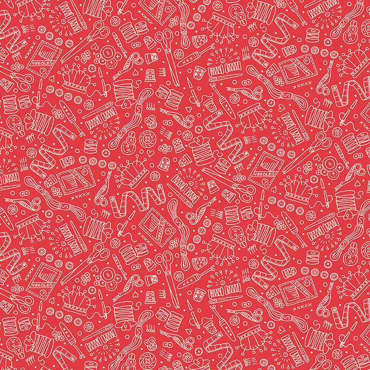 147-88 SAY IT WITH A STITCH MOTIVOS DE COSTURA ROJO - Imagen 2