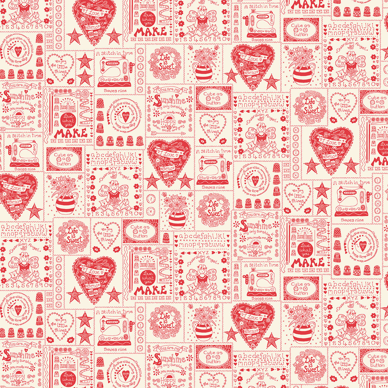 151-8 SAY IT WITH A STITCH ETIQUETAS FONDO BLANCO - Imagen 2