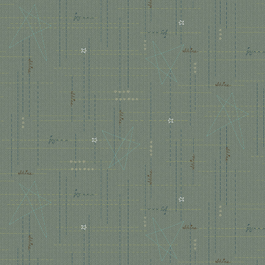 2771-17 TIME WELL SPENT PUNTADAS Y ESTRELLAS AZUL CLARO - Imagen 2