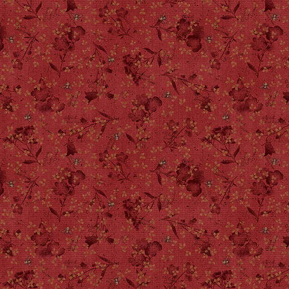 2773-88 TIME WELL SPENT FLORES Y ABEJAS ROJO ROSADO - Imagen 2
