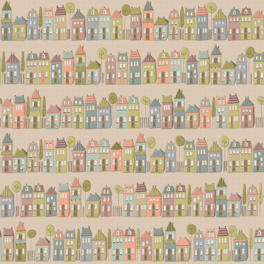 2633-39 MY NEIGHBORHOOD HILERAS DE CASAS FONDO TOSTADO - Imagen 2