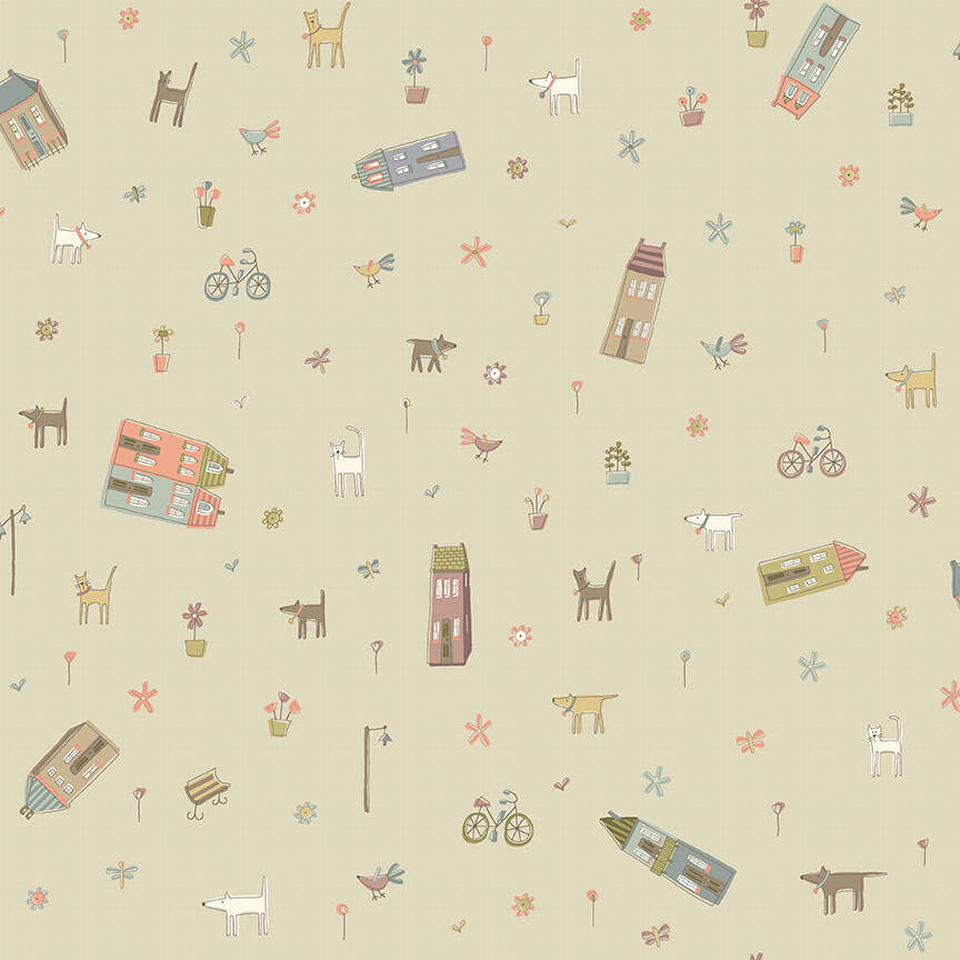2634-66 MY NEIGHBORHOOD DIBUJOS FONDO VERDE CLARO - Imagen 2