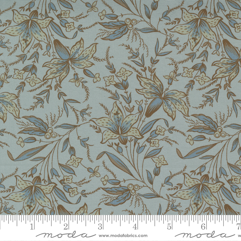 42362-15 REGENCY SOMERSET BLUES FLORES Y HOJAS FONDO AZUL - Imagen 2
