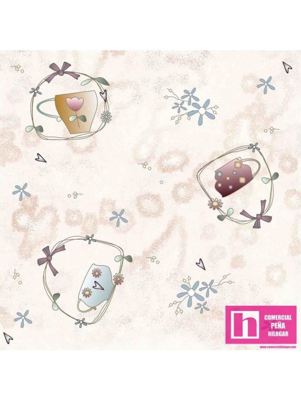 63347 WHIMSY TEA tazas de te fondo marfil - Imagen 2