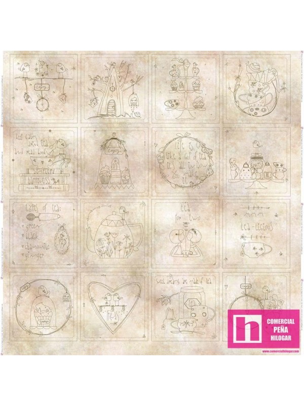63356 WHIMSY TEA panel imágenes para bordar o pintar - Imagen 2