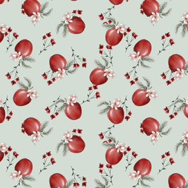 13706 RED BLOSSOM MANZANAS FONDO VERDE AGUA