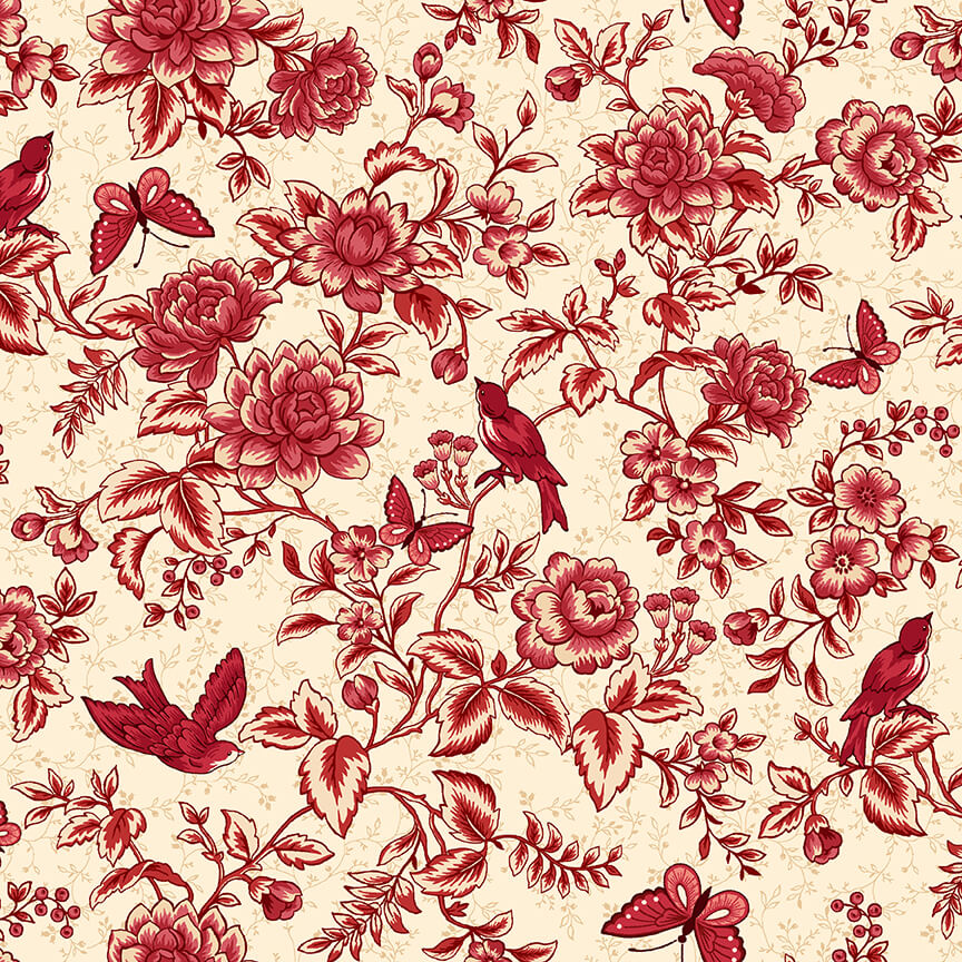 2598-38 TARRYTOWN TOILE DE JOUY ROJO SOBRE BLANCO - Imagen 2