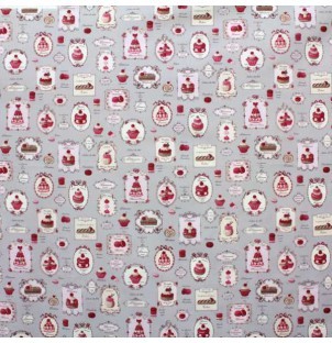 SWEET RONDEAUX PASTELES PEQUEÑOS GRIS Y ROJO - Imagen 2