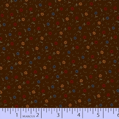 8283-0113 MARCUS PRIMITIVE THREADS MARRON FLORES DE COLORES - Imagen 2