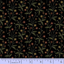 8284-0112 MARCUS PRIMITIVE THREADS NEGRO RAMITAS CON FLORES
