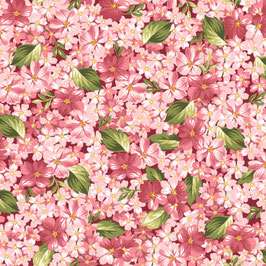 MAS8434-R ROSES ON THE VINE FLORAL ROSA