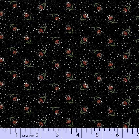 8477-0512 HERITAGE RED & GREEN FLORES FONDO TOPITOS - Imagen 2