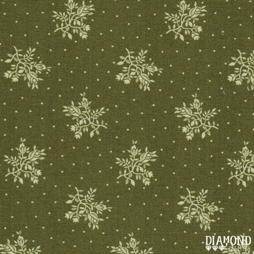 10588 A COMMON TRHEAD FLORES Y TOPOS FONDO VERDE - Imagen 2