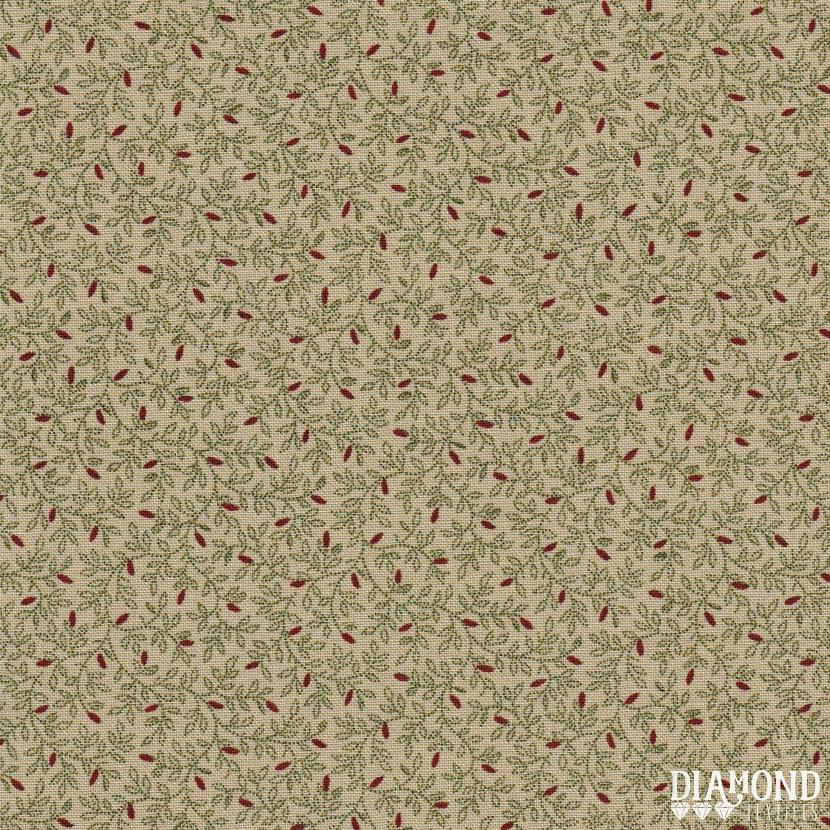 10594 A COMMON TRHEAD HOJITAS ROJAS FONDO TOSTADO - Imagen 2