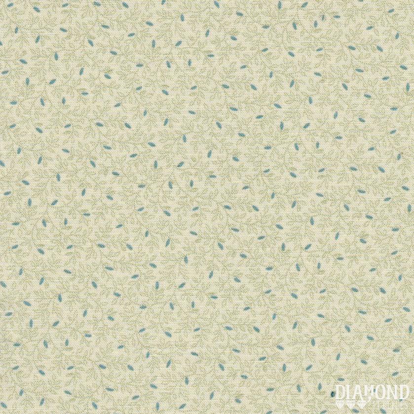 10595 A COMMON TRHEAD HOJITAS AZULES FONDO CREMA - Imagen 2