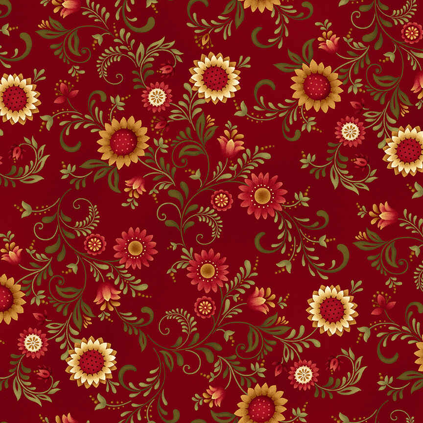 2351-88 COUNT YOUR BLESINGS GIRASOLES FONDO ROJO - Imagen 2