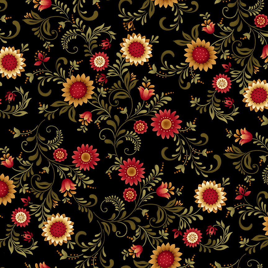 2351-99 COUNT YOUR BLESINGS GIRASOLES FONDO NEGRO - Imagen 2