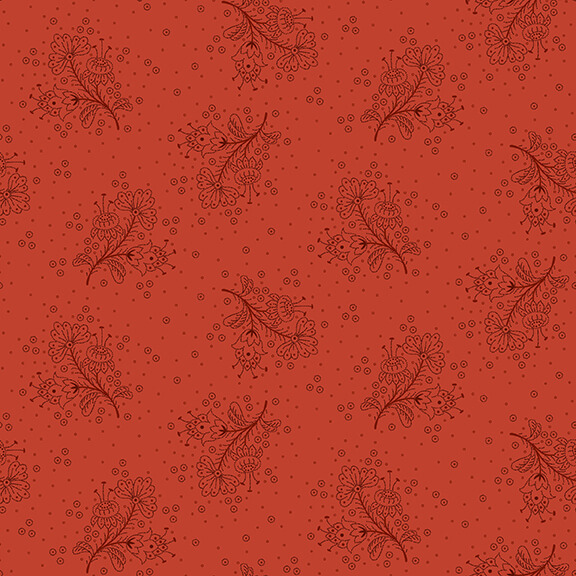 15609-88 ESTHER'S HEIRLOOM SHIRTINGS FLORES DISPERSAS ROJO - Imagen 2