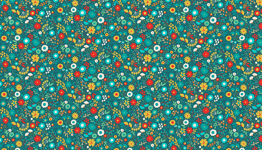 2302-T FOLK FRIENDS FLORES FONDO AZUL - Imagen 2
