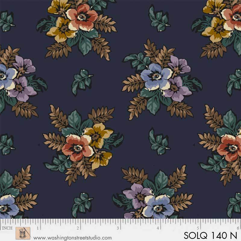 SOLQ 140 N A SOLDIER'S QUILT FLORES FONDO AZUL - Imagen 2
