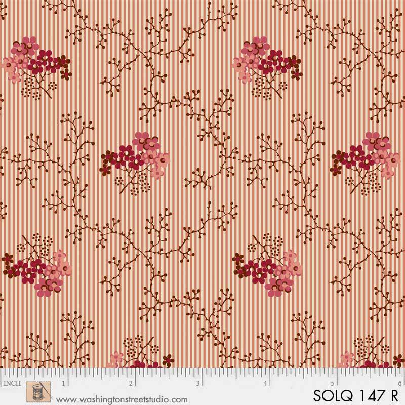 SOLQ 147 R A SOLDIER'S QUILT RAMOS ROJOS FONDO ROSA - Imagen 2