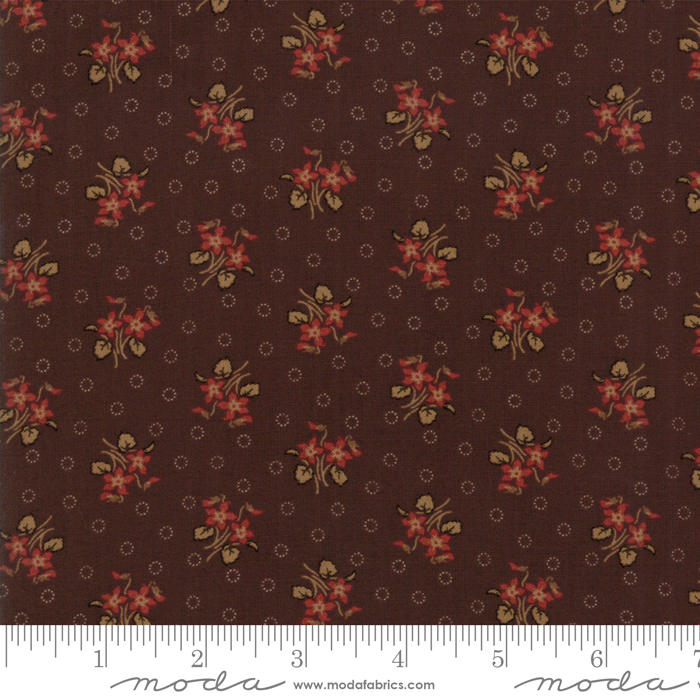 38062-15 HICKORY ROAD FLORES FONDO MARRÓN CHOCOLATE - Imagen 2