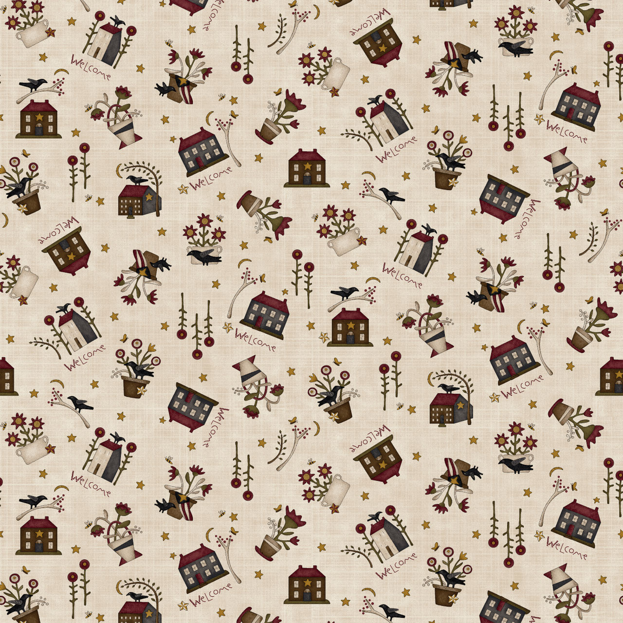 2104-33 BUTTERMILK BLOSSOMS DIBUS FONDO CREMA - Imagen 2