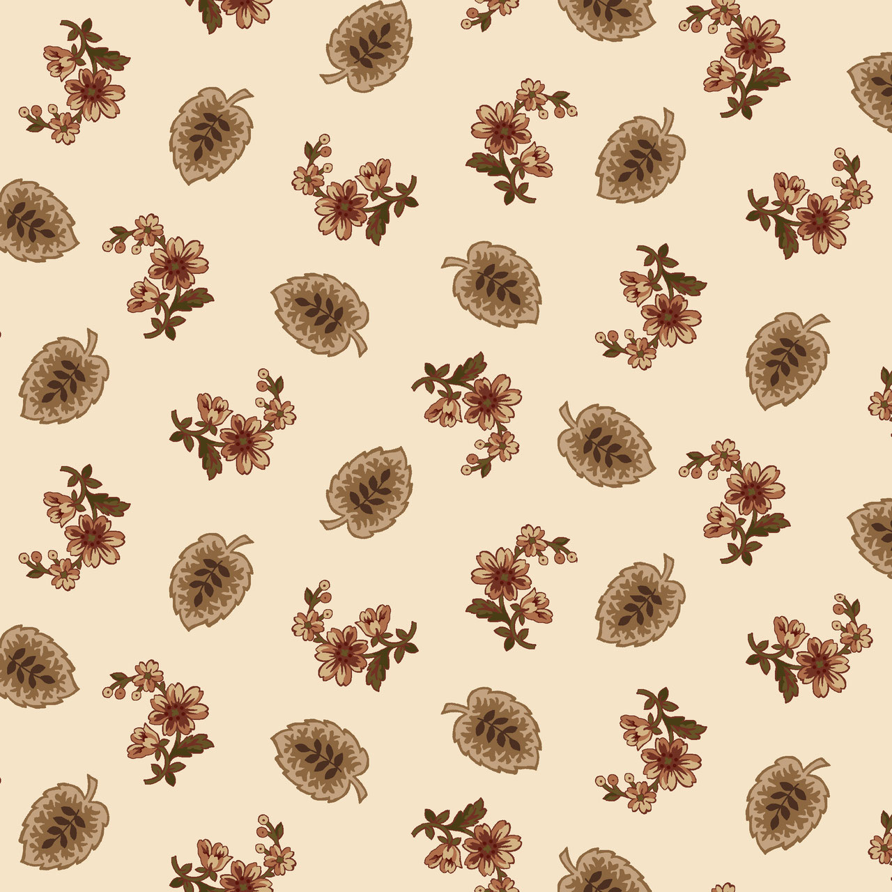 2105-33 BUTTERMILK BLOSSOMS HOJAS FONDO CREMA - Imagen 2