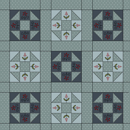 HOMESEWN Q2226-77 BLOQUES PATCH AZUL - Imagen 2