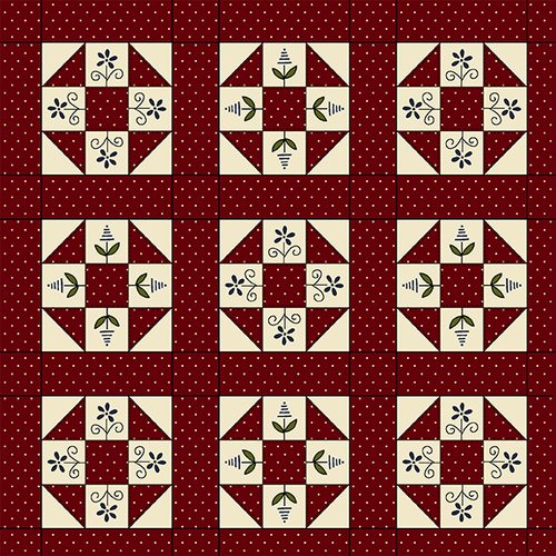 HOMESEWN Q2226-88 BLOQUES PATCH ROJO - Imagen 2