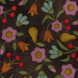 MASF9411-A HOME SWEET HOME FRANELA FLORES Y PERAS MARRON