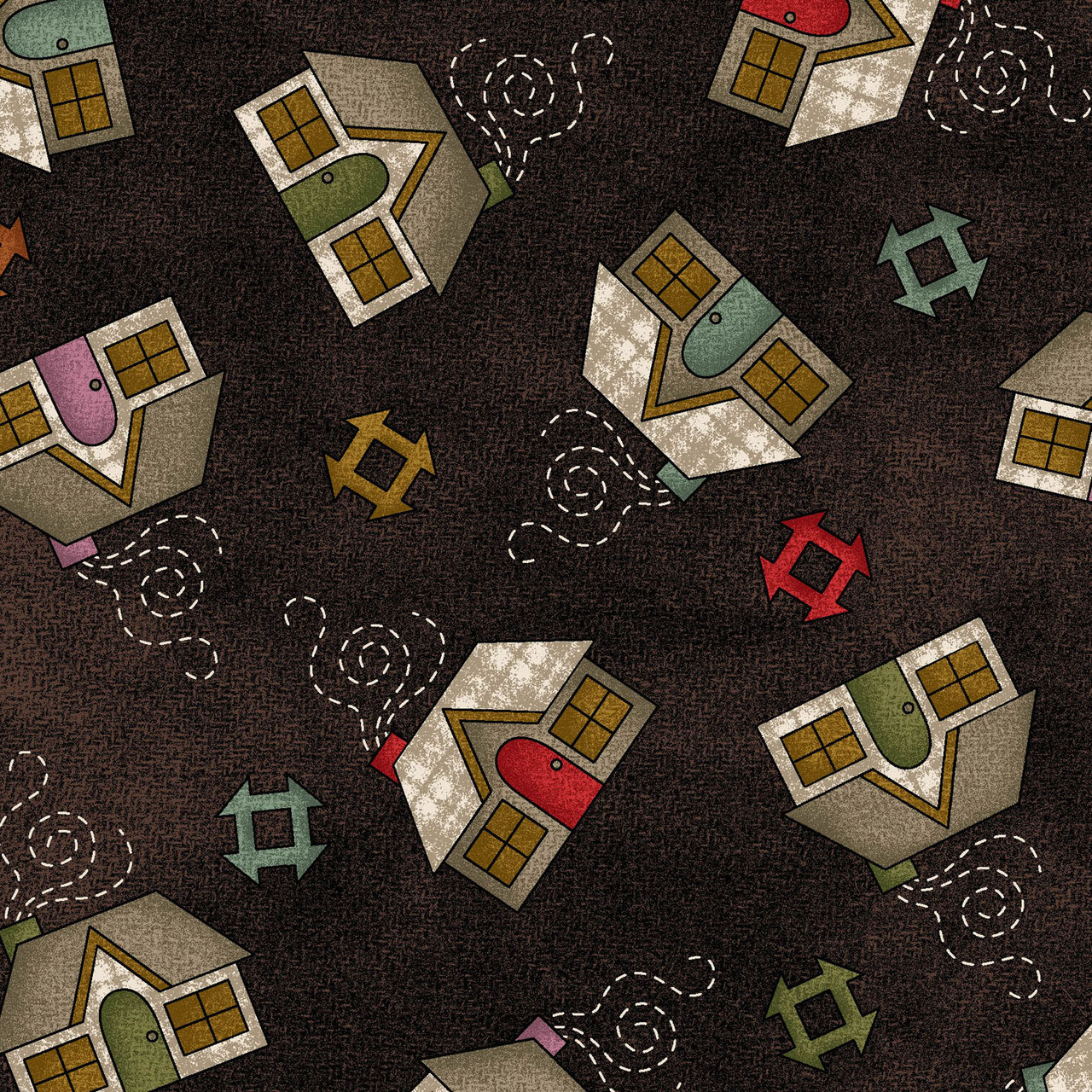 MASF9412-A HOME SWEET HOME FRANELA CASITAS MARRON - Imagen 4