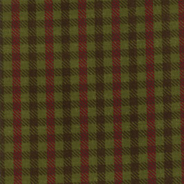 1055-17F WOOL NEEDLE VI FLANNEL CUADROS ESCOCESES VERDE, MARRÓN Y ROJO