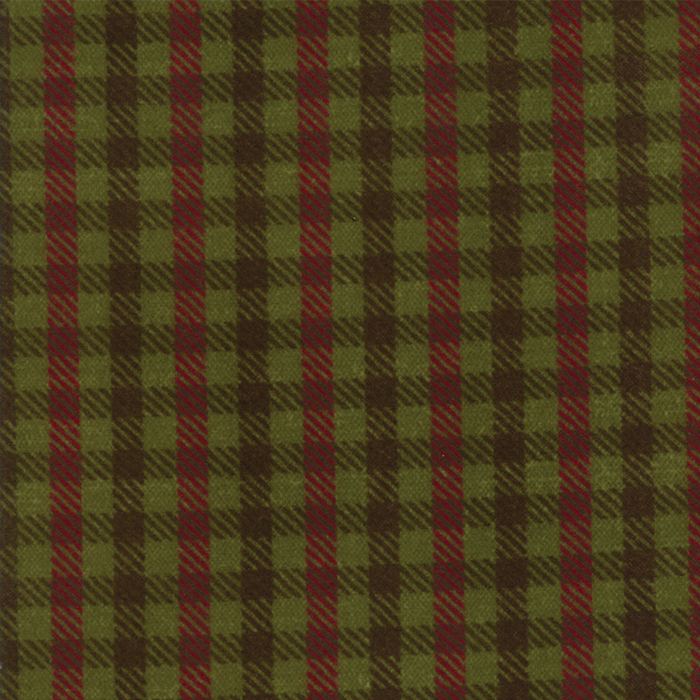 1055-17F WOOL NEEDLE VI FLANNEL CUADROS ESCOCESES VERDE, MARRÓN Y ROJO - Imagen 2