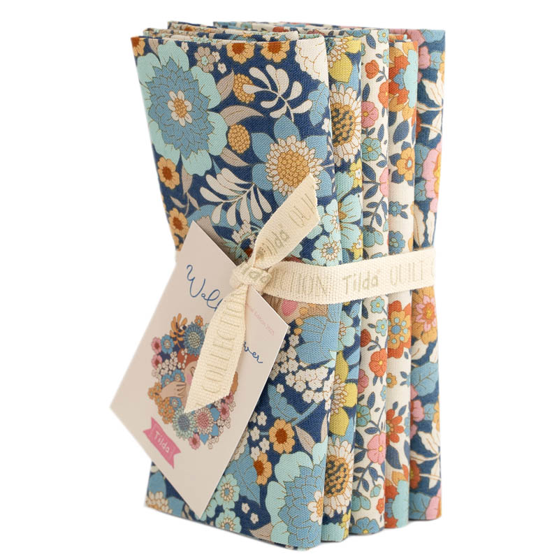 300234 TILDA WALLFLOWER 5 FAT QUARTERS AZUL - Imagen 2