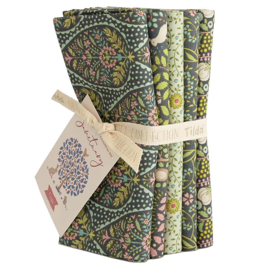 300199 SANCTUARY LOTE 5 FAT QUARTERS 50 X 55 CM VERDE/GRIS - Imagen 4